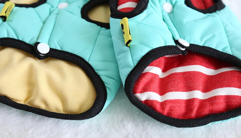 Плотные толстовки с капюшоном для собак зимняя Хлопковая полосатая синяя одежда