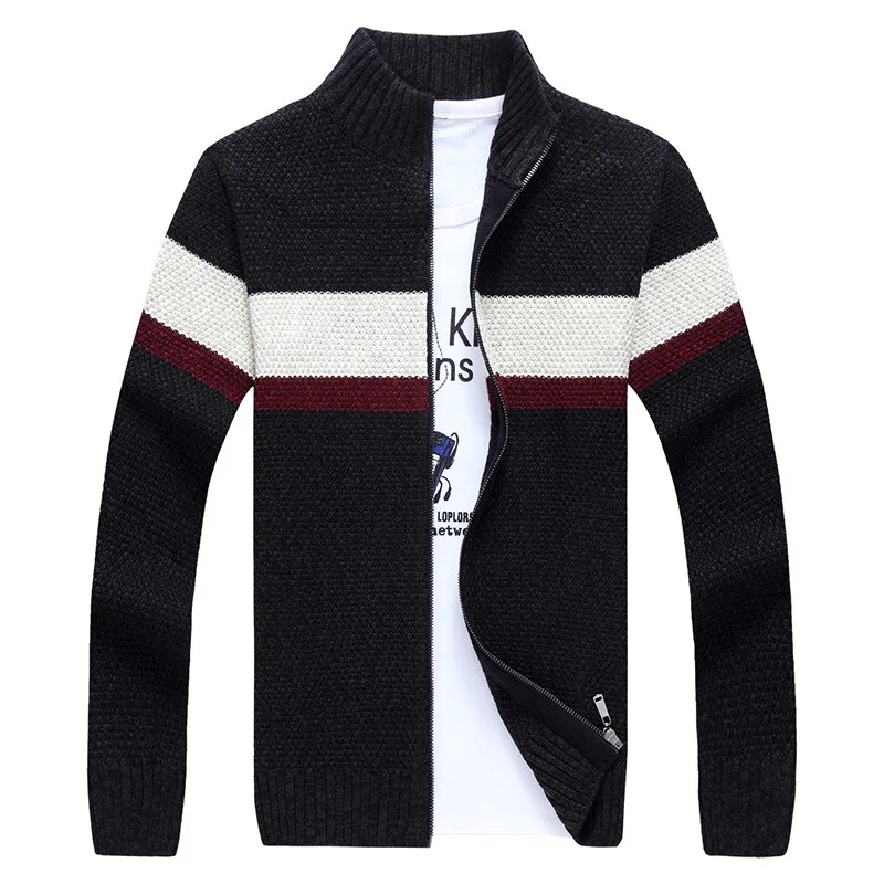 Модный мужской свитер в стиле пэчворк полосатый кардиган Мужской Повседневный