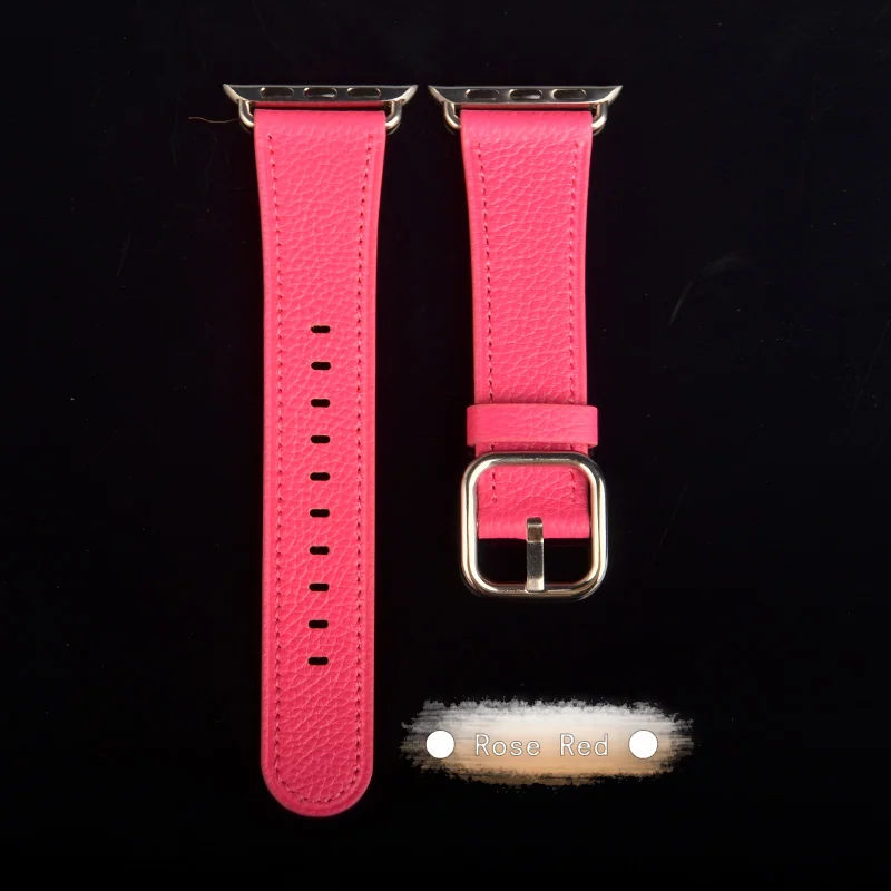 Классический ремешок Kebitt из натуральной кожи для apple watch series 5 4 3 2 1 iwatch5 ремешок 38 40 мм 42 44 мм один тур полосы - Цвет ремешка: Rose Red