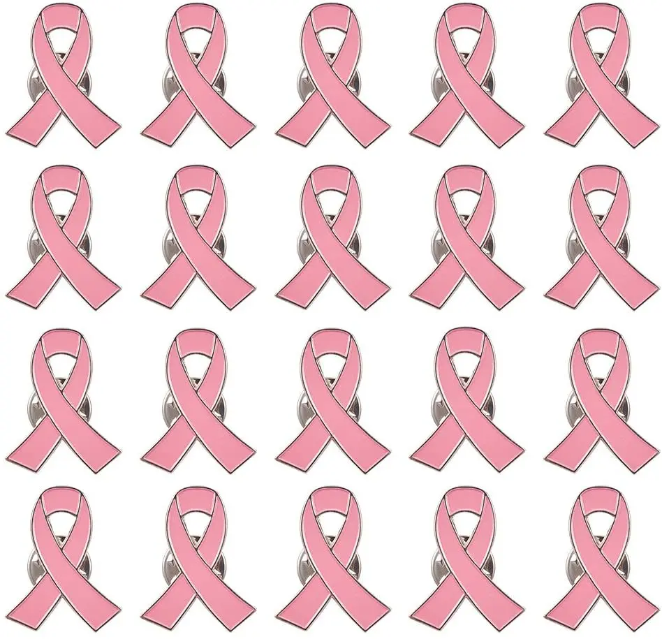 

Pink Ribbon Pin 20 Pcs Official Ribbon Brooches Breast Cancer Awareness Lapel Pins Hope Pins Enamel Jewelry (Pink)