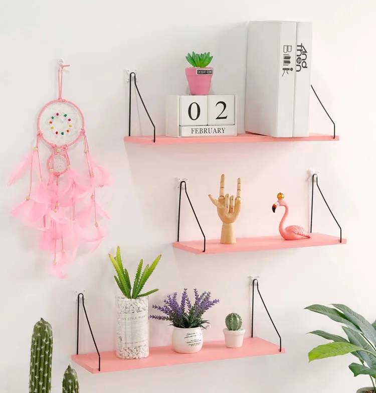 Железный деревянный декоративная настенная полка стеллаж для хранения