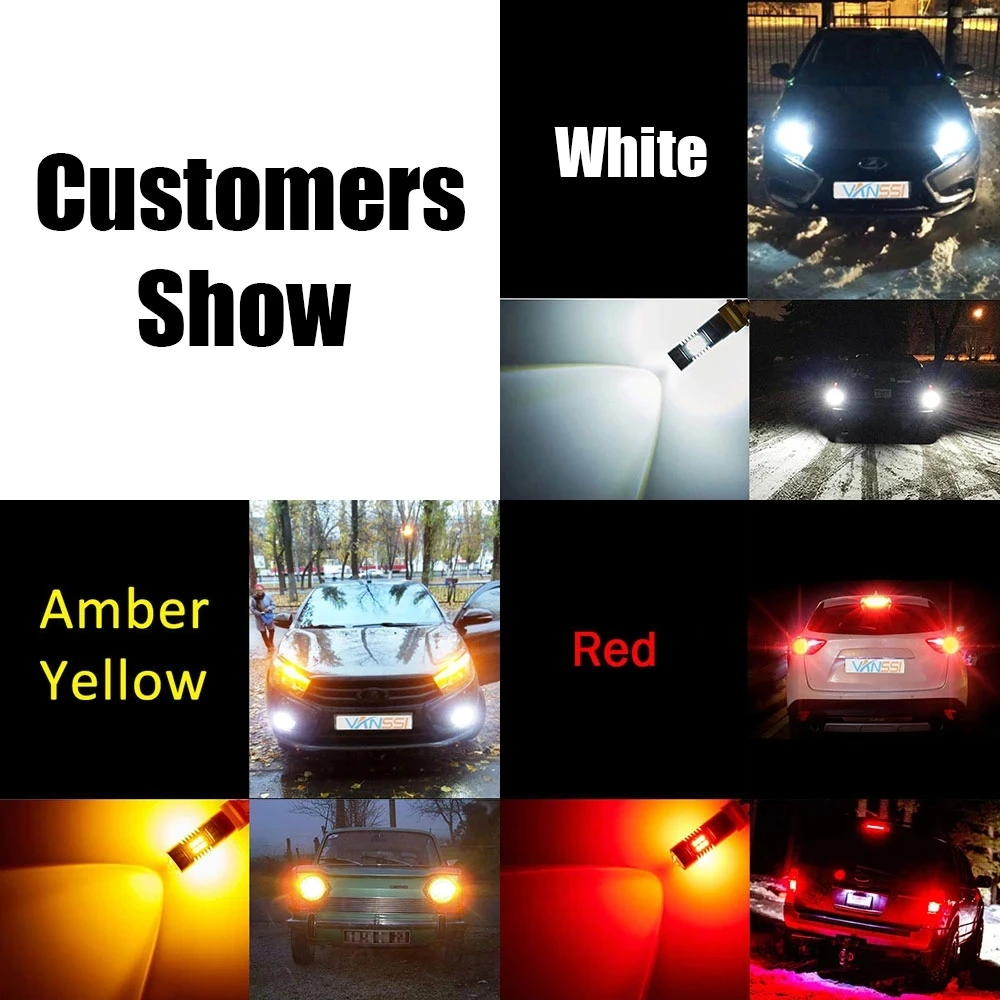 

2Pcs T20 7440 LED Bulbs w21w White LED Reverse Backup Light 7440NA WY21W Yellow LED Indicator Turn Signal Light Bulbs