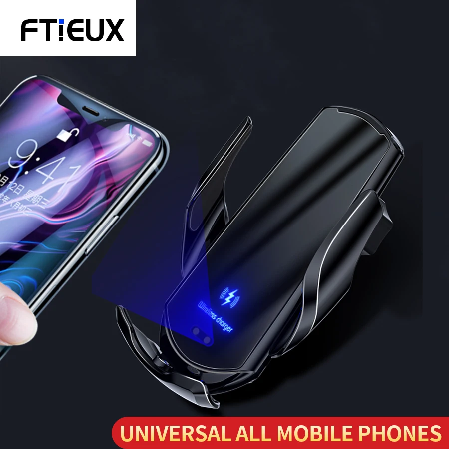 

15W Qi Wireless Charger Car Phone Holder Car Mount Intelligent Infrared Car Wireless Charging Air Vent Stand For iPhone Xiaomi