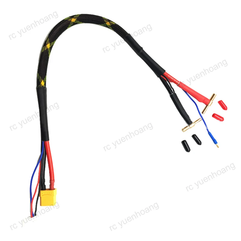 

5PCS Battery Charging Conversion Cable Wire XT90&2.0 Male Plug to 5.0 &4.0 Banana Connector Length 500mm for RC Agriculture UAV