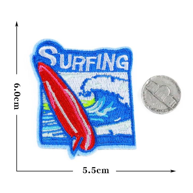 

20pcs/lot Embroidery Patch Surfing Sailing Letter Clothing Decoration Sewing Accessories Diy Iron Heat Transfer Applique