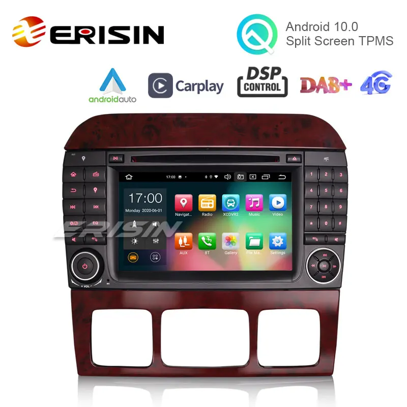 Erisin ES8182S 7 &quotВосьмиядерный Android 10 0 автомобильный DVD для Benz S Class W220 iPhone Auto CarPlay GPS DSP