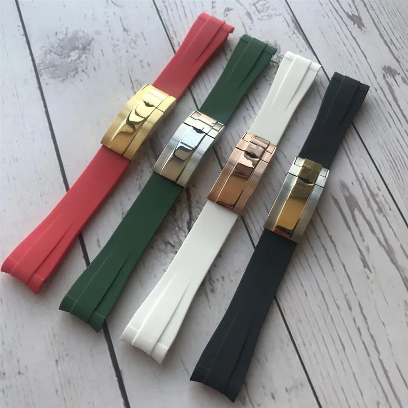 

Watch Band For Rolex DAYTONA SUBMARINER Yacht-Master GMT Explorer Strap Silicone 20 Rubber Chain Watch Accessorie Watch Bracelet