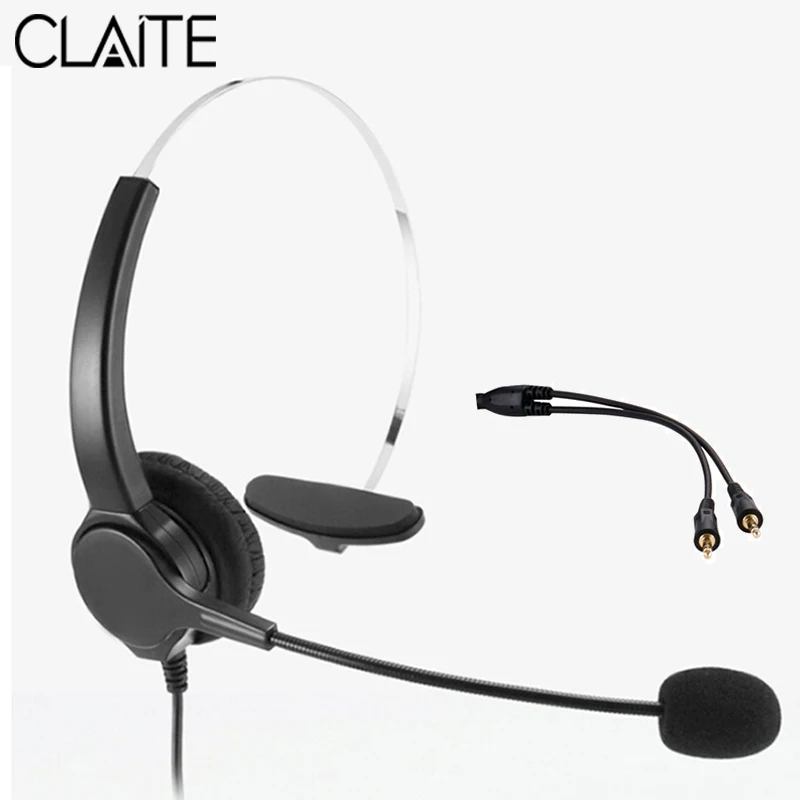 CLAITE 3 5 мм Monaural PC компьютерные наушники колл-центр бизнес гарнитура с микрофоном