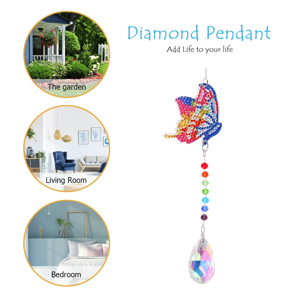 

DIY 5D Mosaic Jewelry Diamond Painting Kit Rhinestone Wind Chime Window Garden Wall Hanging Room Decoration Crafts 1PC