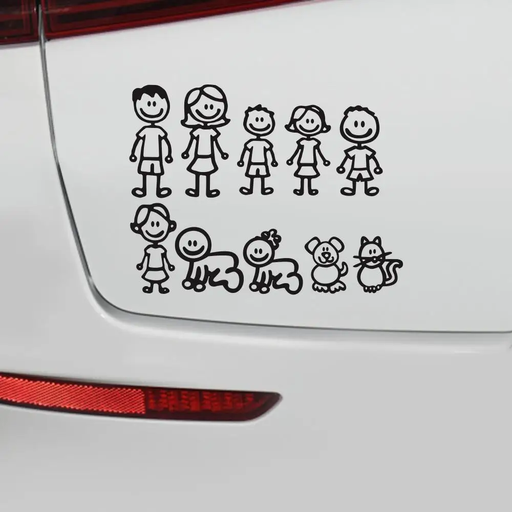 DIY самоклеющиеся фигурки семейные наклейки высечки виниловая наклейка бампера