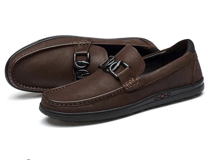 CLAXNEO Man Leather Shoes Slip on Summer Autumn Male Moccasins Design Boat Shoe Genuine Leather clax Man Loafers Big Size