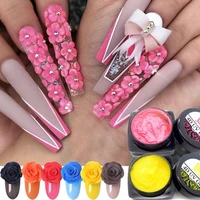 1 piece uv gel acrylic nail art modelling manicure decor 12 coloful 3d sculpture carved glue glitter nail design painting gel