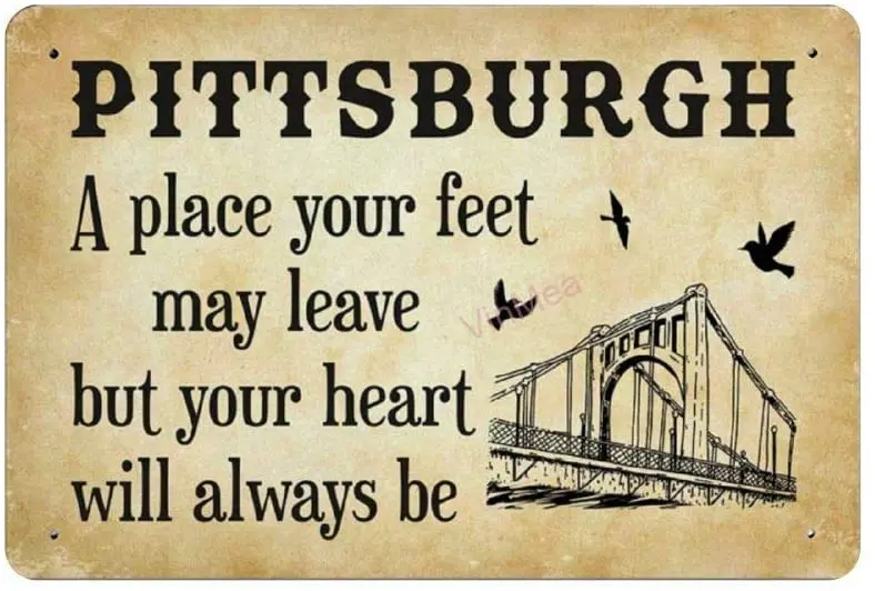 

Bit SIGNSHM Pittsburgh Retro Metal Tin Sign Plaque Poster Wall Decor Art Shabby Chic Gift Suitable 12x8 Inch