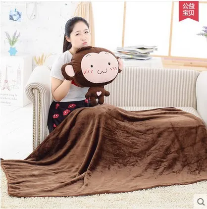 

Monkey Doll Blanket Hand Warmer Stuffed Comfy Pillow Soft Sofa Cushion Plush Toy Room Car Decor Birthday Gift Baby Sleep Present