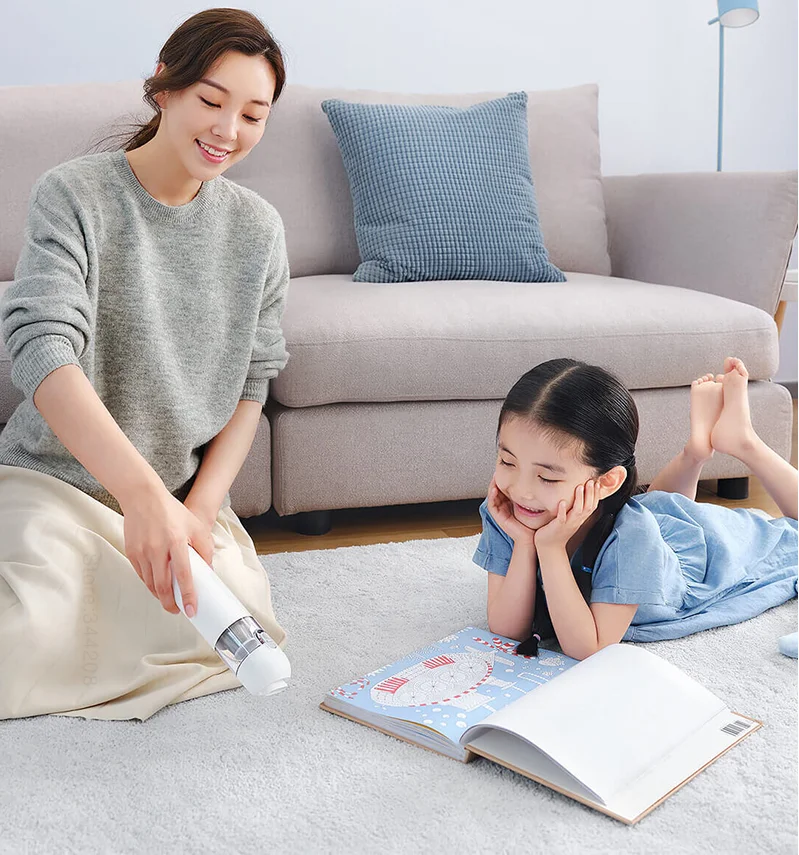 Ручной Мини пылесос Xiaomi Mijia Vacuum Cleaner для дома и автомобиля Мощное всасывание 120 Вт