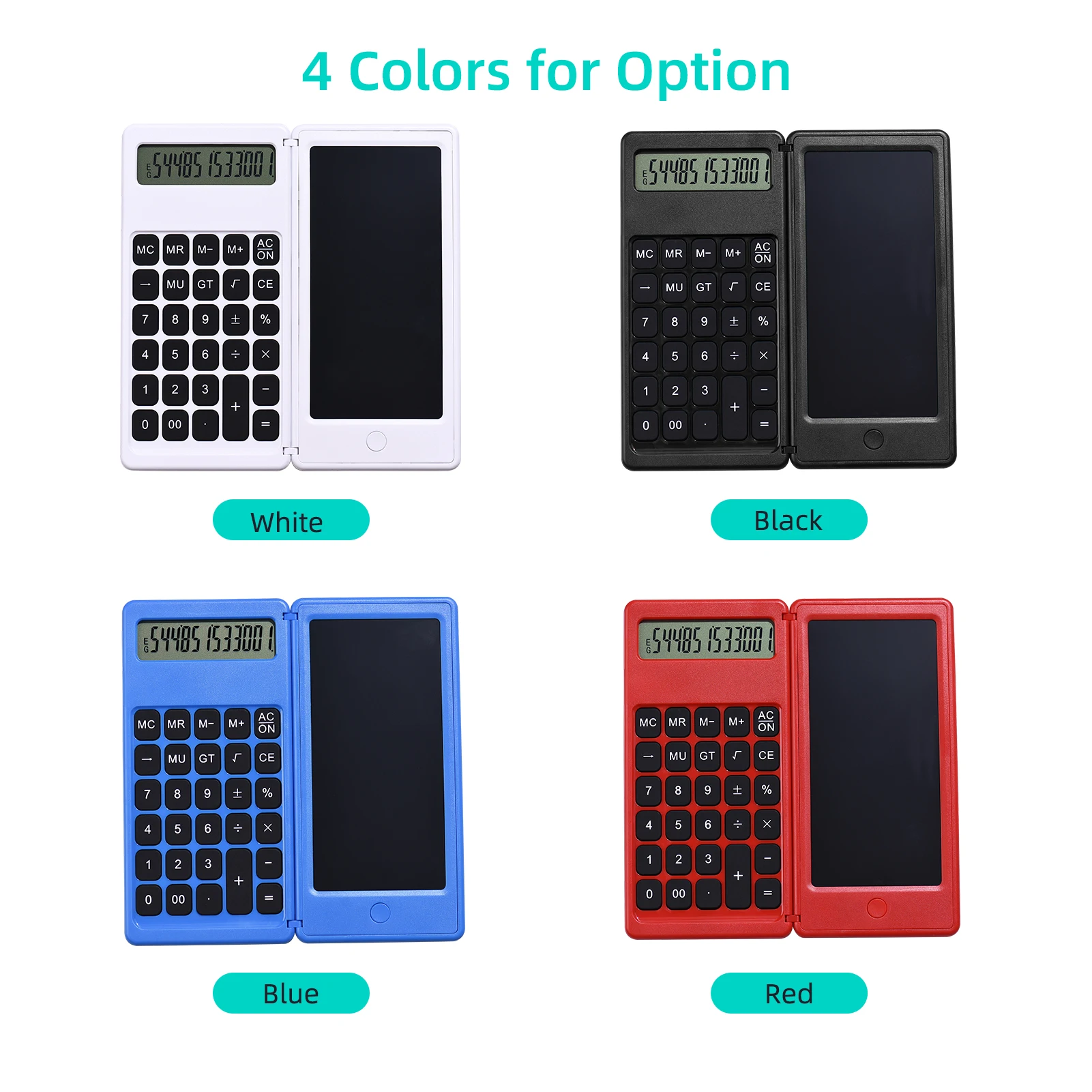 

Foldable Calculator & 6 Inch LCD Writing Tablet Digital Drawing Pad 12 Digits Display with Stylus Pen Erase Button Lock Function