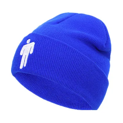 Billie Eilish Beanie, 15 цветов, вязаная зимняя шапка, одноцветная, в стиле хип-хоп, вязанная шапка Skullies, шапка, аксессуар для костюма, подарки, теплая зимняя шапка - Цвет: Royal Blue