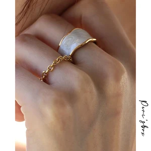 Кольцо Peri'sBox, регулируемое, нестандартное, широкое, со струящейся эмалью, с глазурью, доступны три цвета, кольцо с волной, простое, модное, богемное