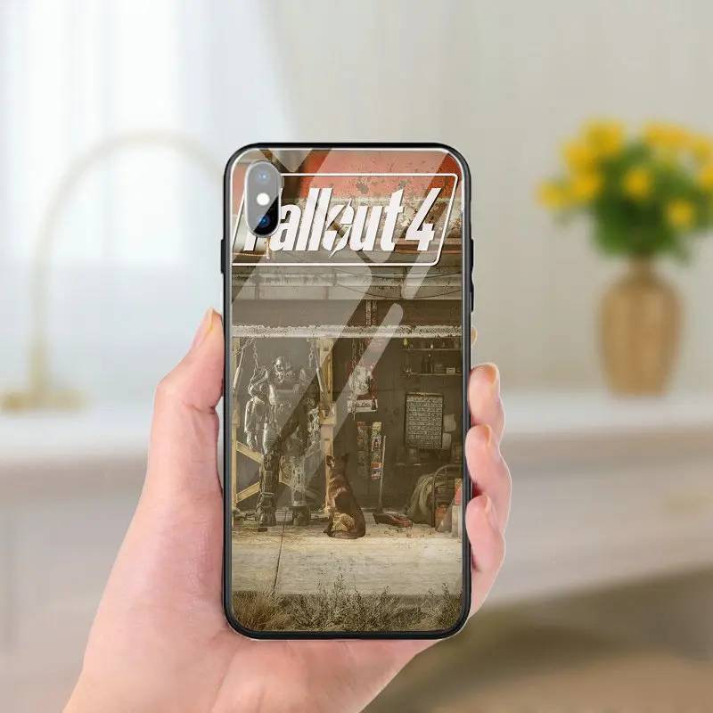 Чехол из закаленного стекла для iPhone 5 флип чехол X XR XS 11 Pro Max 7 6 6s 8 Plus видеоигр Fallout