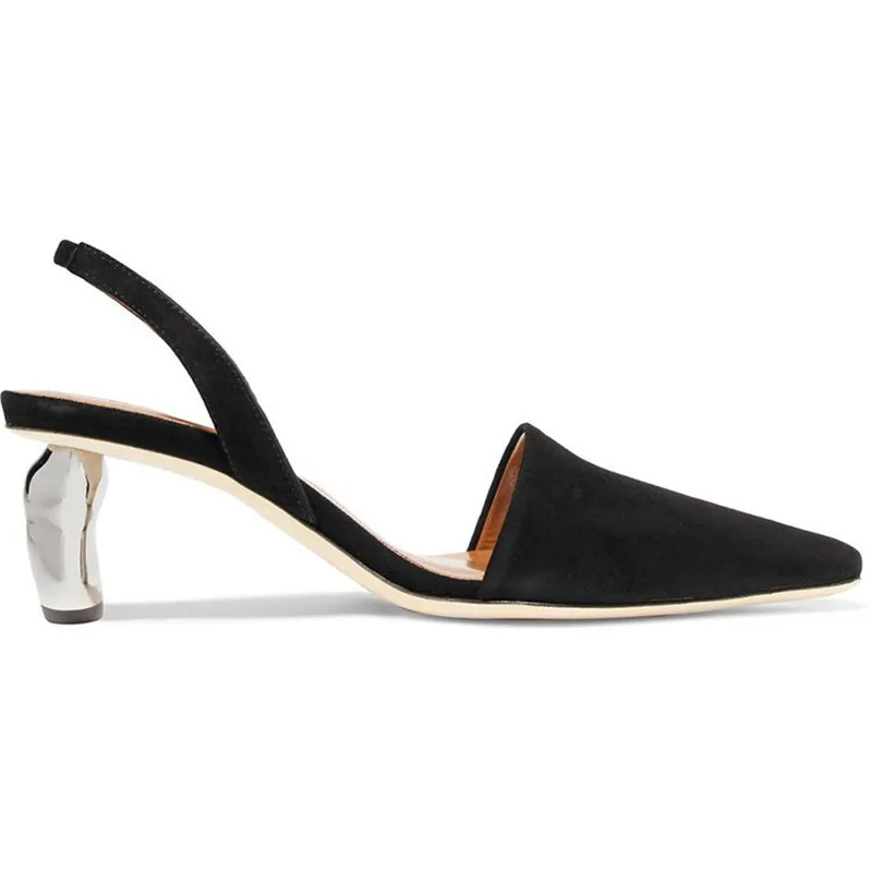 Женские босоножки с острым носком крокодиловые сандалии на блочном каблуке