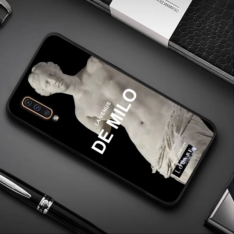 

Cool Black Oil Painting Phone Case For Samsung Galaxy A11 A10s A21 A01 Core A90 A60 A91 A6S A8S Fashion Monla Lisa Soft Coque