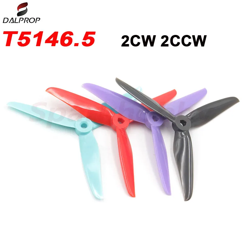 4 шт. Новый DALPROP CYCLONE T5146.5 CW CCW 5,1 дюйма 3 Лопасти PC Propeller 5 мм POPO 7 мм Hub для 2207-2360 1800-2020KV дрона FPV Racing