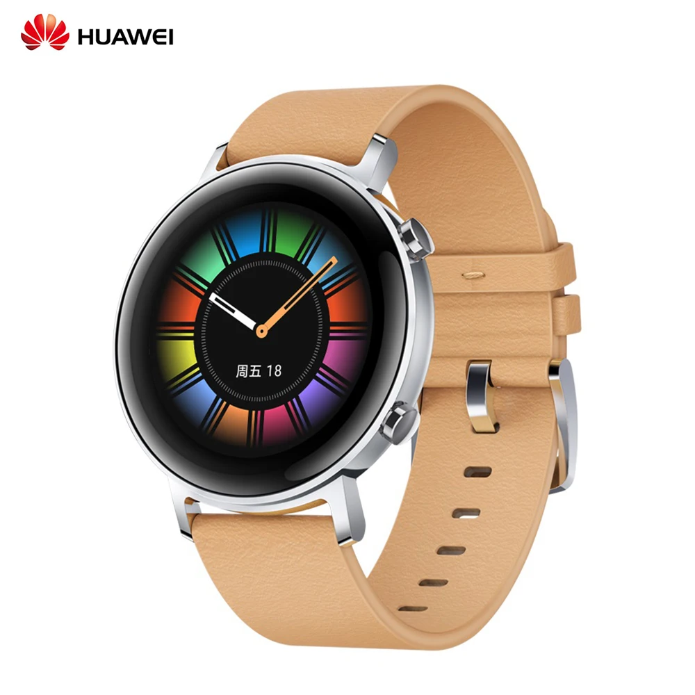 42mm Apricot Huawei Watch GT 2, умные часы для мужчин и женщин, монитор сердечного ритма, gps, фитнес-трекер, Bluetooth, умные часы для Android iOS - Цвет: 42mm Apricot