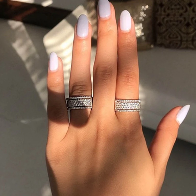 Классическое круглое кольцо на палец простое изысканное свадебное обручальное