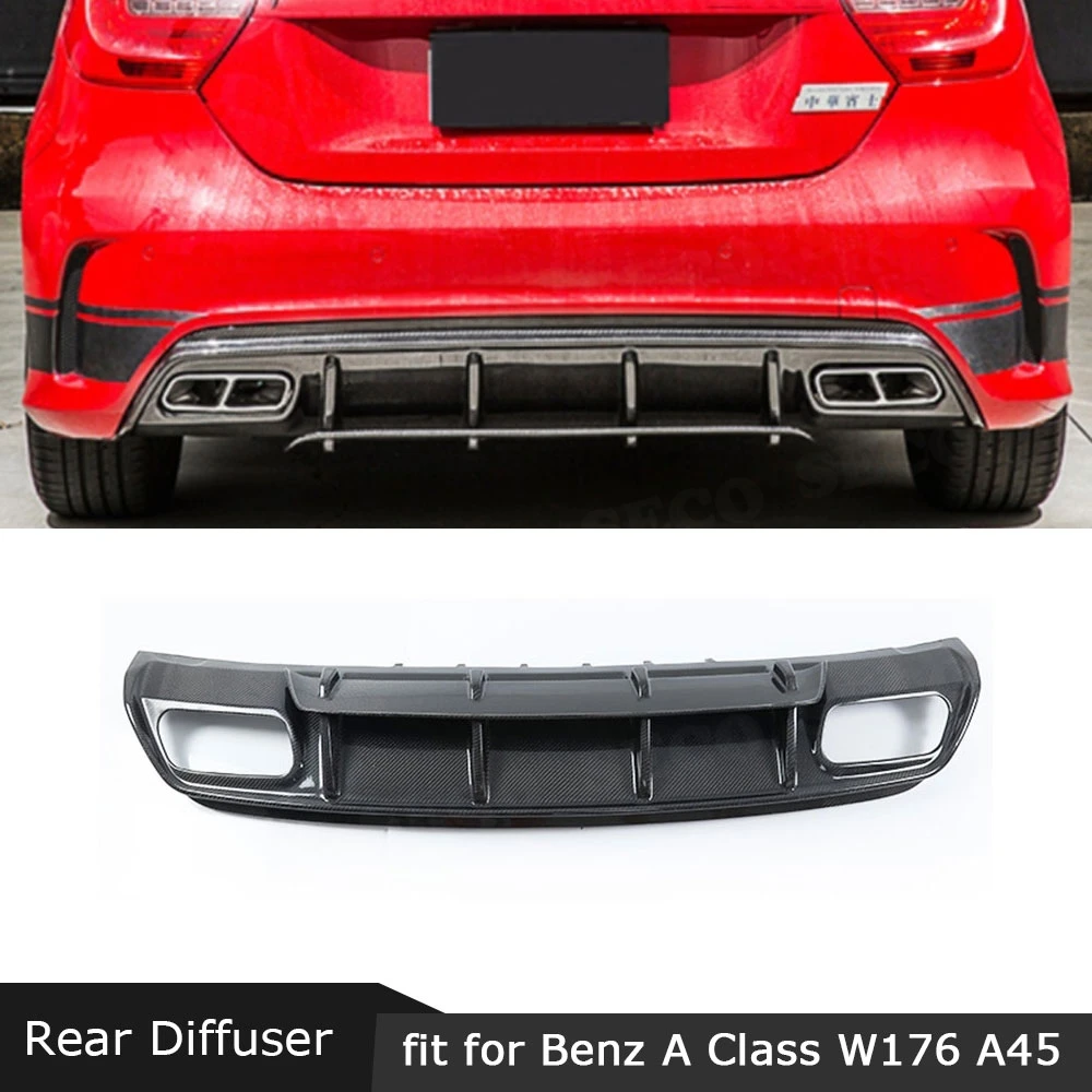 Для Mercedes Benz A класс W176 A45 2013 2019 задний диффузор губ углеродного волокна Стиль