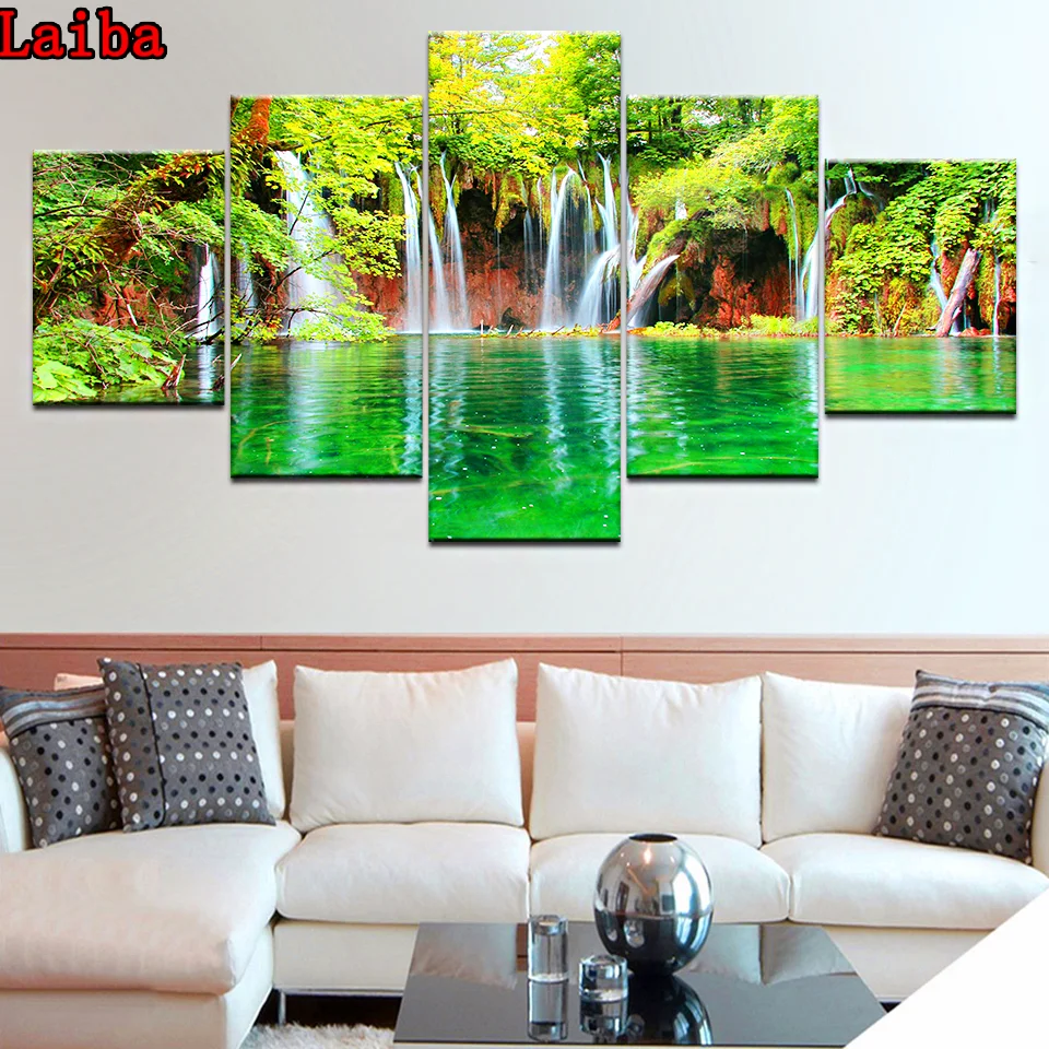 Алмазная живопись с весенним пейзажем озером полноразмерная 5D алмазная вышивка