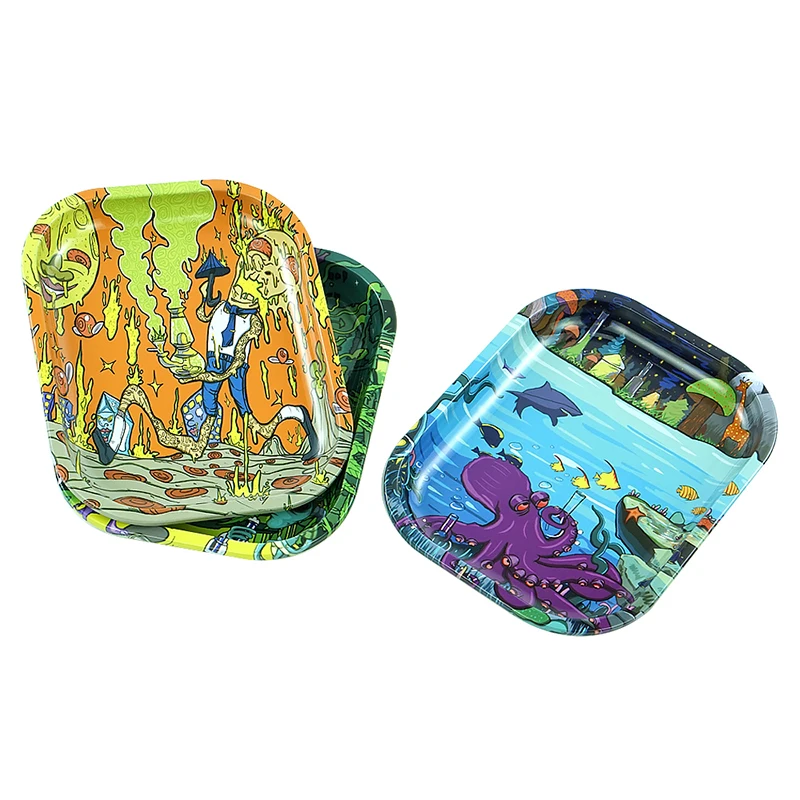 

Metal Cigarette Rolling Tray Tobacco Storage Container Kitchen Home Smoking Herb Paper Accessories