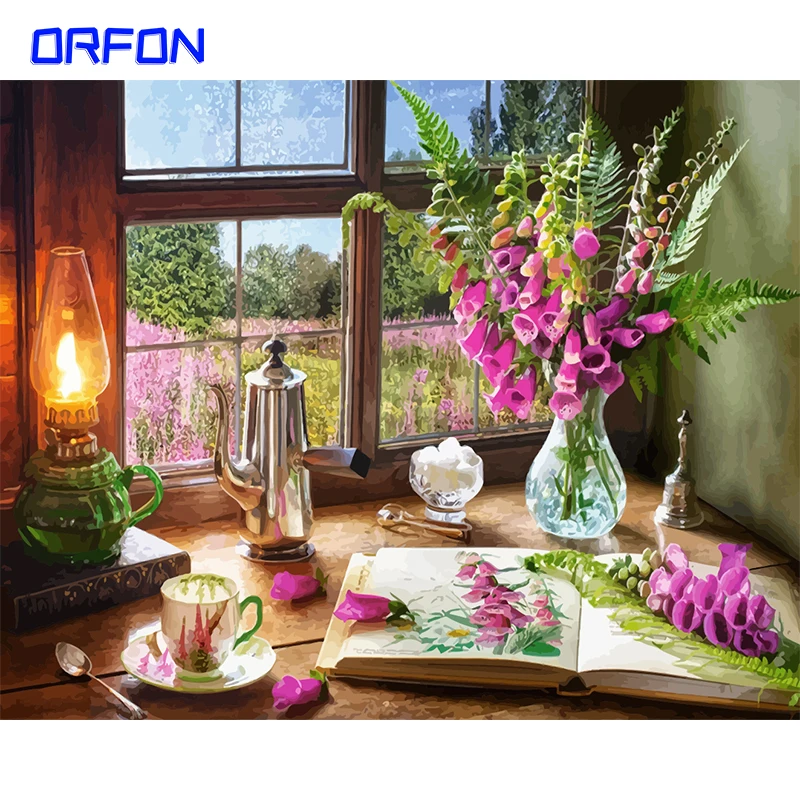 ORFON краска по номерам Цветочная для взрослых картинки окраска домашний декор