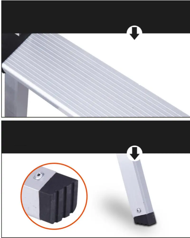 Foldable Aluminum Ladder A-Type Multi-Functional Folding Step Platform 3 Steps