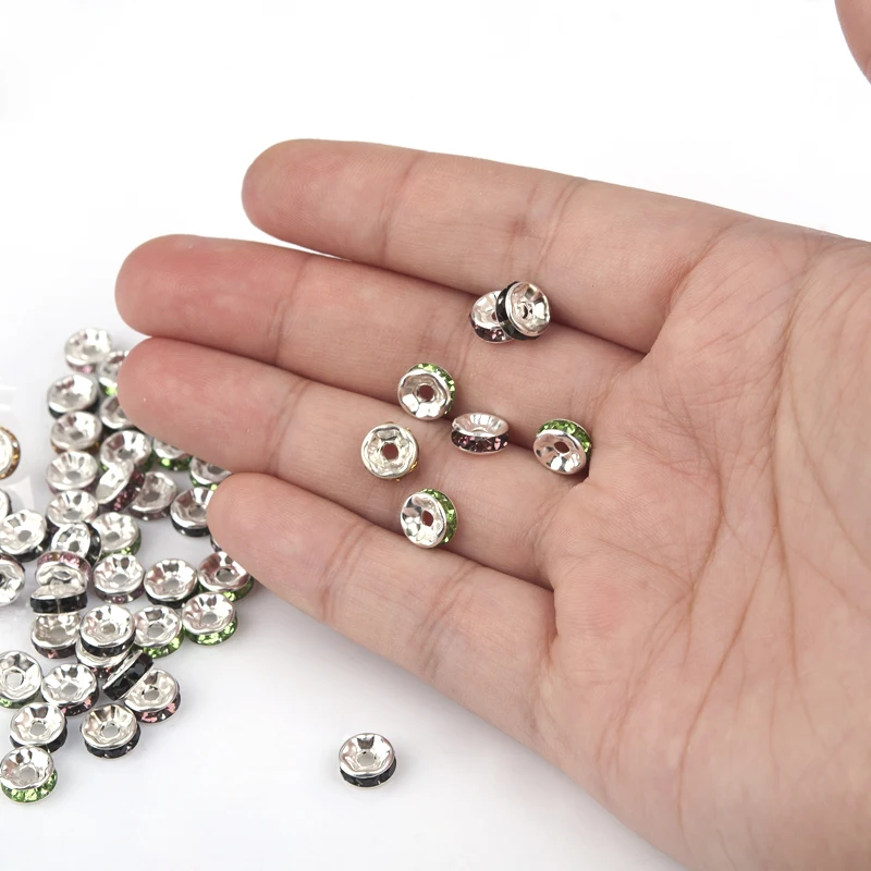 DoreenBeads Медь рондели разделительные Бусины круглые посеребренные разноцветные