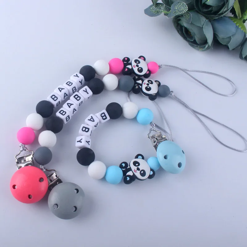 

New Arrival Baby Teether Pacifier Chain Food Safety Grade Silicone Nipple Pacifier Clip Teether Anti-lost Chain Infant Feeding