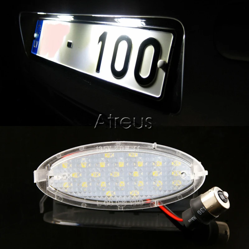 Mutips 2X Автомобильный светодиодный Подсветка регистрационного номера 12V номерной