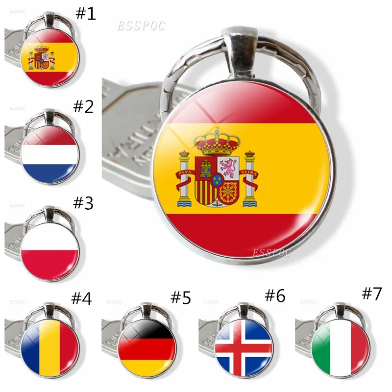 Брелок для автомобиля флаг страны Европы брелок ключей Флаг Италия Испания