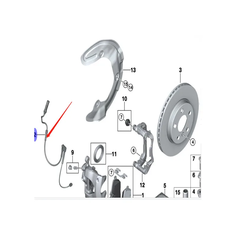 Front brake pad wear sensor for bmw 2 series f45 f46 x1 f48 mini f54 f57 f60 oem without 34356865613 34356888167 | Автомобили и