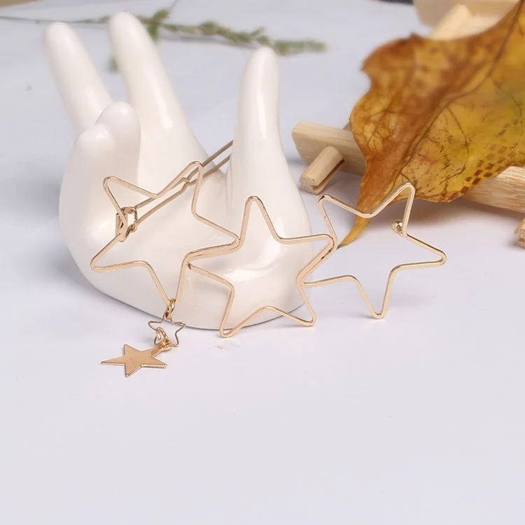 Новые модные аксессуары для волос полые пятиконечные звезды заколка | Красота и