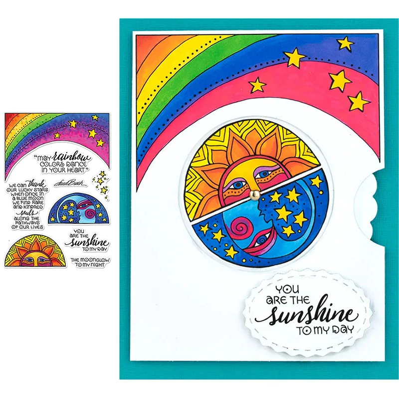 Радужные лунные прозрачные штампы для сделай сам скрапбукинг ремесла создание