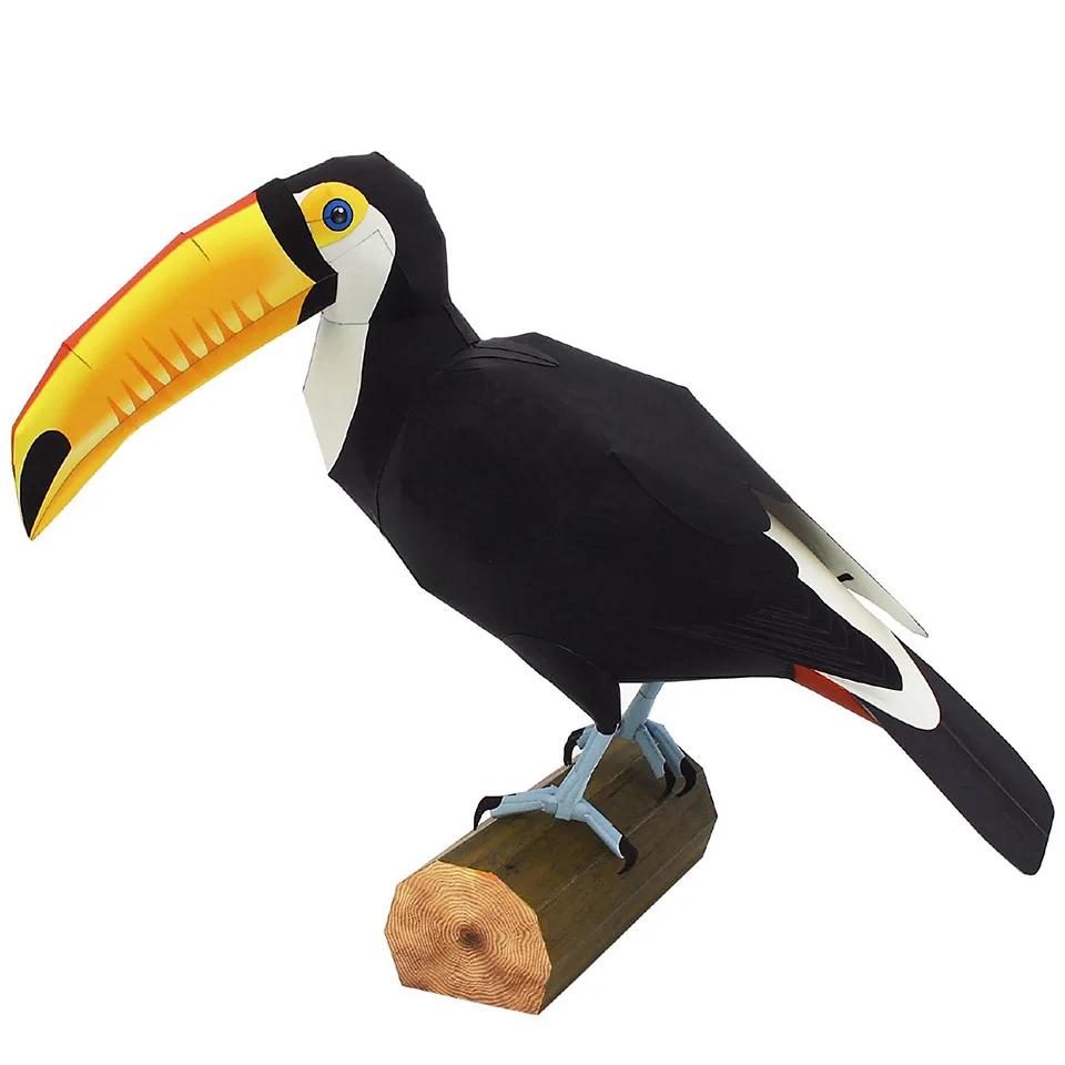 Toco Toucan Птица Складная ручная работа Мини Милая 3D бумажная модель Бумажная