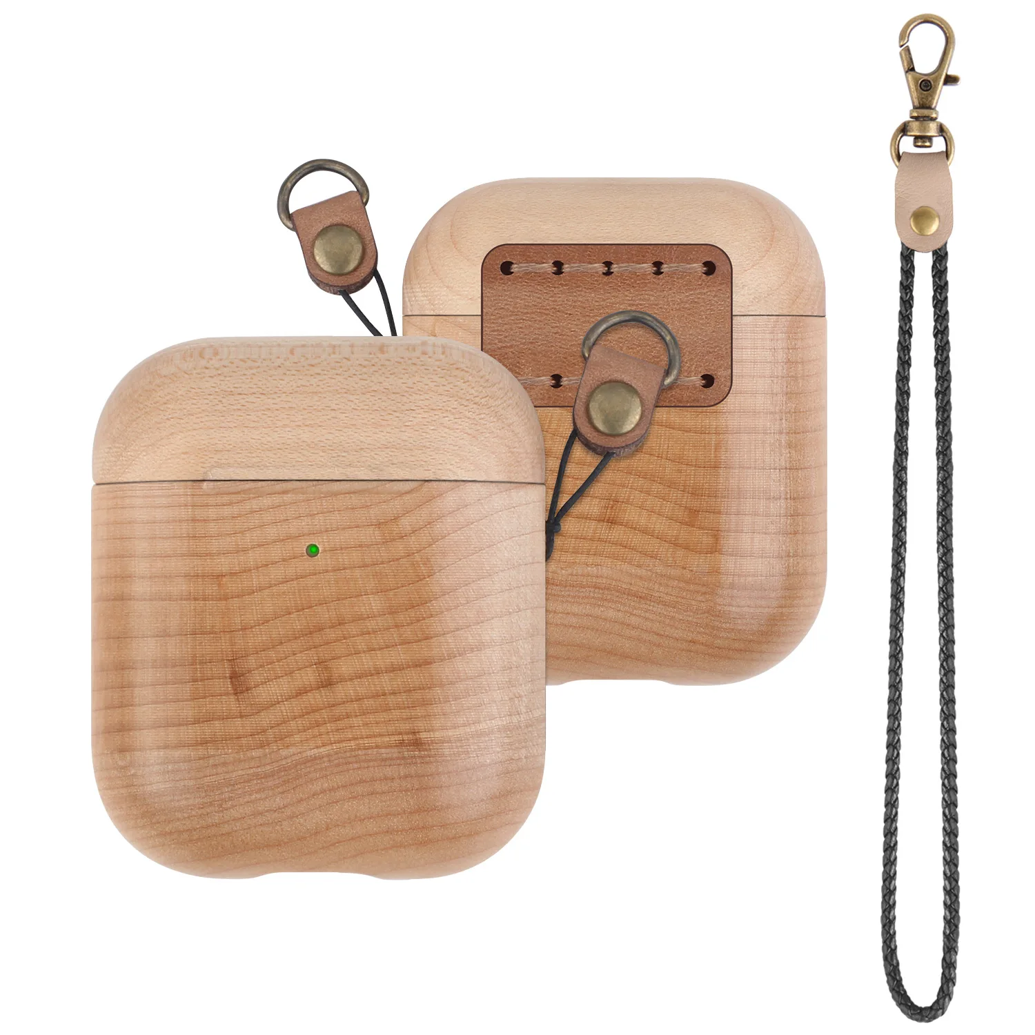 

Case For Apple AirPods Pro 2 Solid Wood Earphone Protective Cover Coque For Air Pods 1 3 Accessories Covers