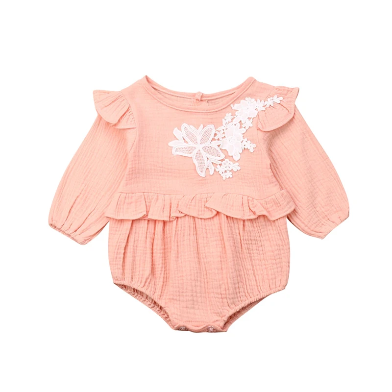 Одежда для новорожденных девочек комбинезон с длинными рукавами хлопковое и