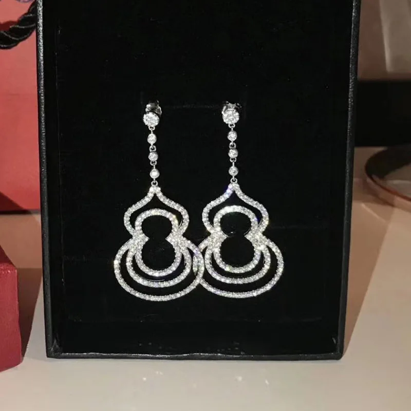 

Женские серьги-подвески из серебра 925 пробы, с фианитом