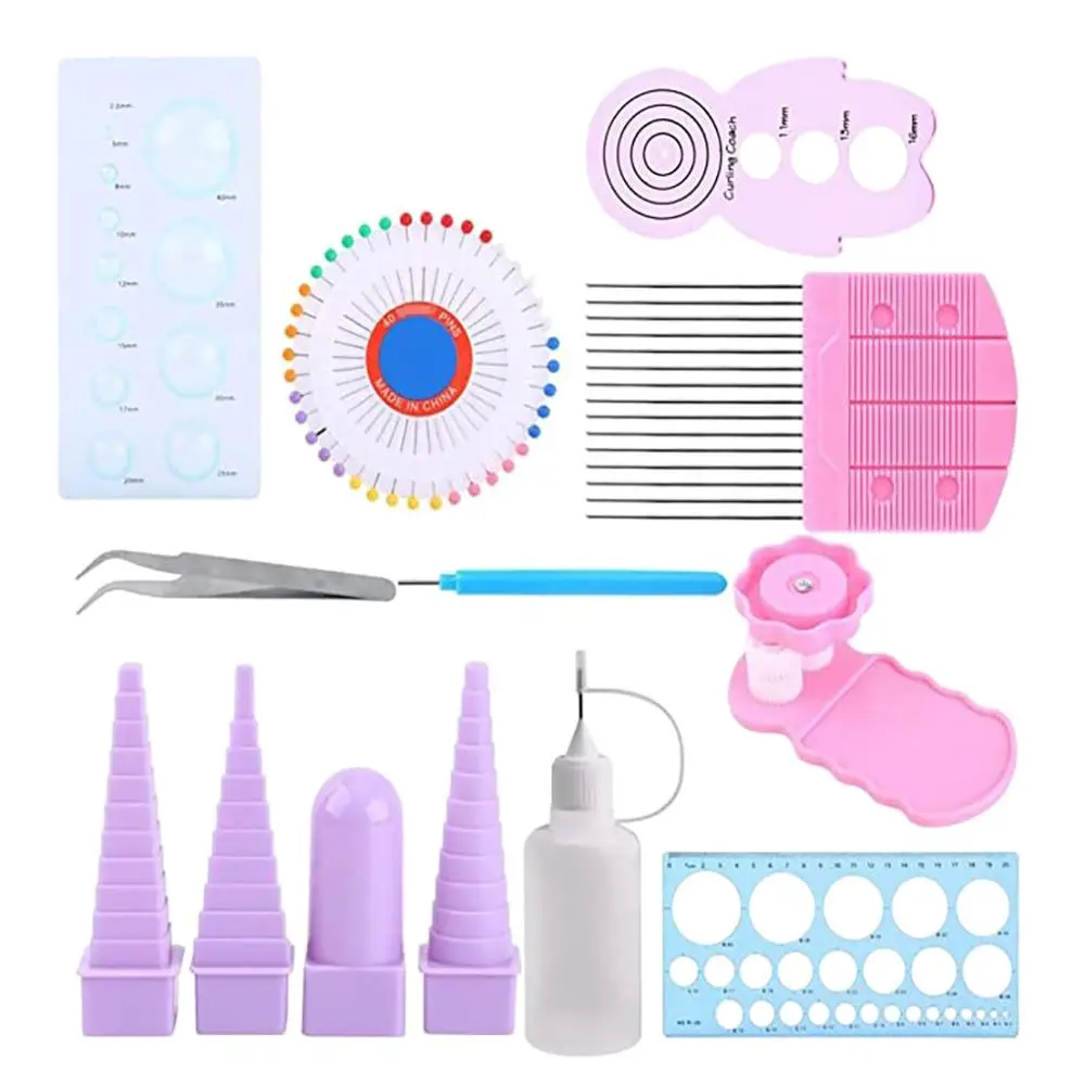 Набор для квиллинга Бумага Ремесло шлицевая ручка пинцет Qulling доска границы W