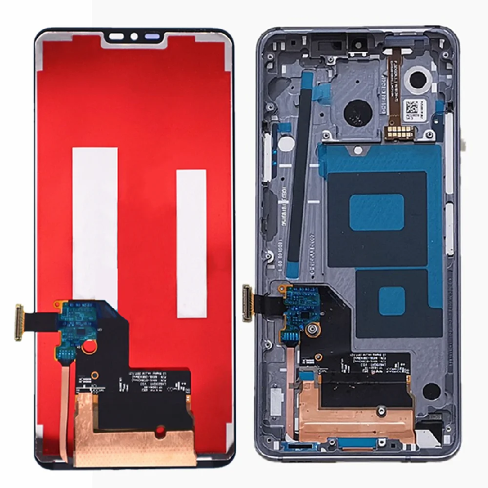 ЖК-дисплей для LG G7 ThinQ G710 с сенсорным экраном, панелью цифрового дигитайзера, частями для ремонта и рамкой.