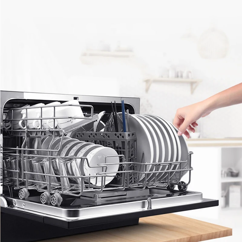 Bestellen Spülmaschine 061H Automatische Haushalt Desinfektion Und Trocknen 6 Sätze Von Eingebettet Desktop Dual-zweck Spülmaschine