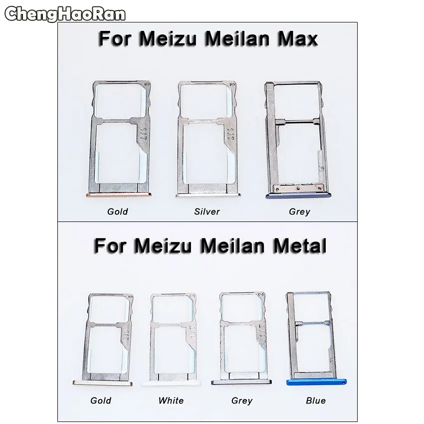

ChengHaoRan новый держатель слота для сим-карты для Meizu Meilan Max металлический слот карты Micro SD лоток адаптер замена