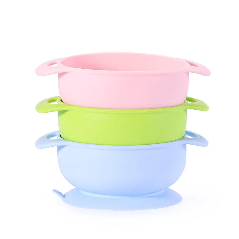 

Anti-fall Suction Cup Bowl Resistant Silicone Bowl With lid Baby Training Food Supplement Bowl Food Grade Tableware