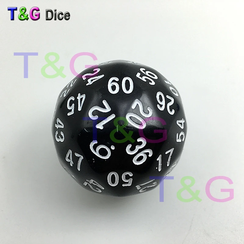T &amp G игральные кости Высокое качество Черный 60 сторонний D60 большие игрушки DND rpg